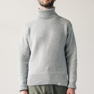 Merz b Schwanen Unisex Turtleneck Pullover — Melange Gray (Size 6/L)